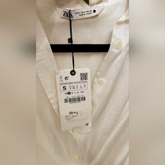 SOLD | ✨️NWT✨️ Zara Satin Effect Draped Shirt Dress - Picture 4 of 4